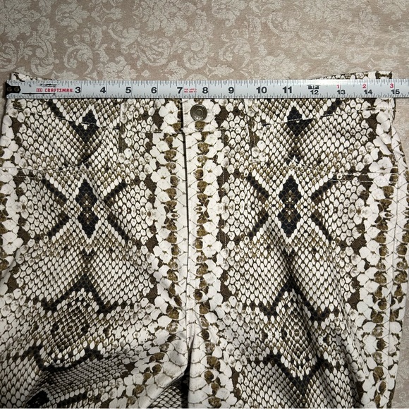 J Crew ~new ~Kickout Crop High Rise Pants in Green Snakeskin size 28 - Picture 12 of 16